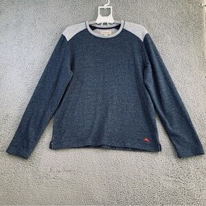 Tommy Bahama Sleepwear Men's Long Sleeve Crew Neck T-Shirt Cotton Blend Navy L‎